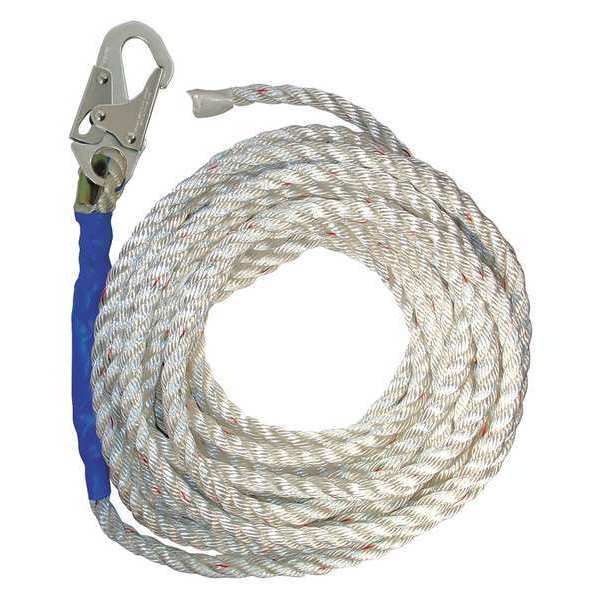 Vertical Lifeline, 100 ft., 310 lb. Weight Capacity, White