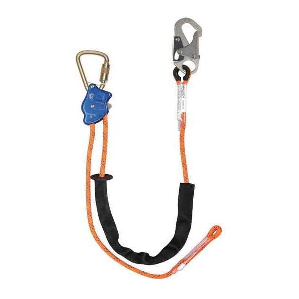 Adjustable Positioning Lanyard, 10 ft., 310 lb. Weight Capacity, Orange