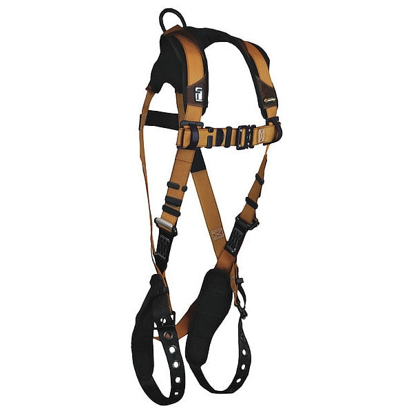Full Body Harness, Vest Style, M, Polyester, Brown/Gold