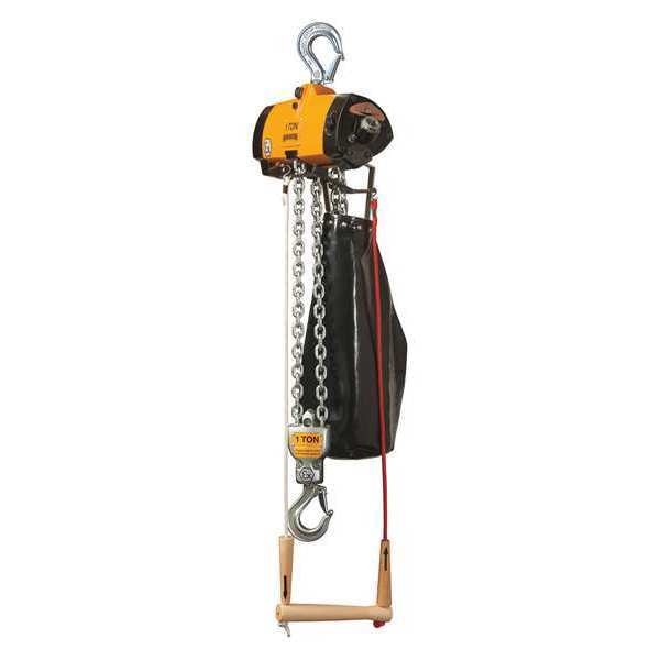 Air Chain Hoist, Pull Cord, 1000 lb., 15 ft