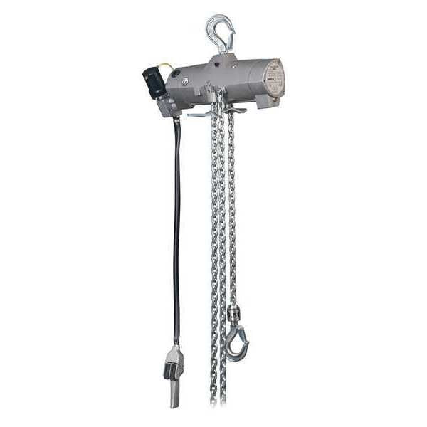 Air Chain Hoist, Pull Cord, 2000 lb., 15 ft