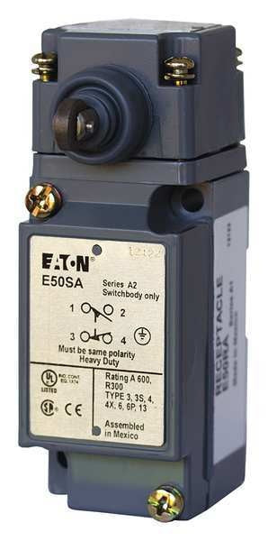 Heavy Duty Limit Switch, Plunger, Roller, 1NC/1NO, 10A @ 600V AC