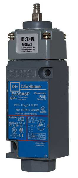 Heavy Duty Limit Switch, Wobble Stick, 2NC/2NO, 10A @ 600V AC