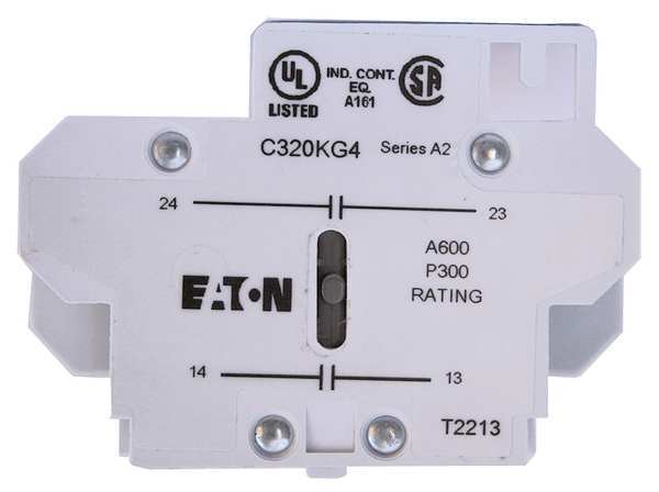 Cutler-Hammer Aux Contact Block, 2NC, 10A