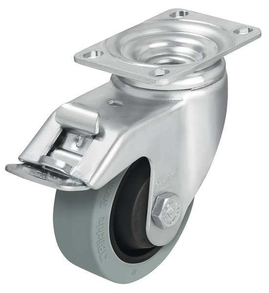Swivel Plate Caster, Rubber, 3-1/2 in., 350 lb., C