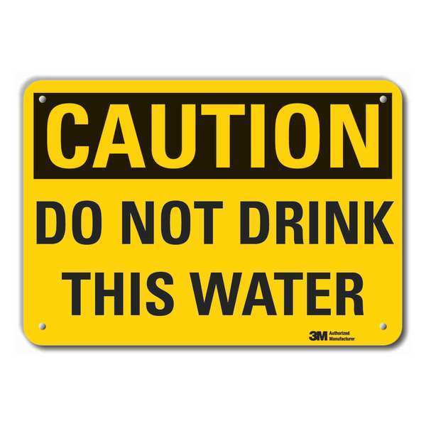 Reflective  Potable Water Caution Sign, 7 in Height, 10 in Width, Aluminum, Vertical Rectangle