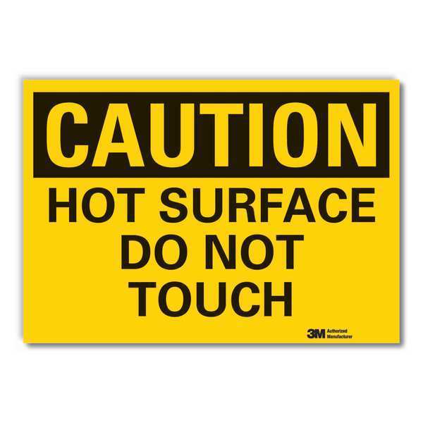 Caution Sign, 10 in Height, 14 in Width, Reflective Sheeting, Horizontal Rectangle, English