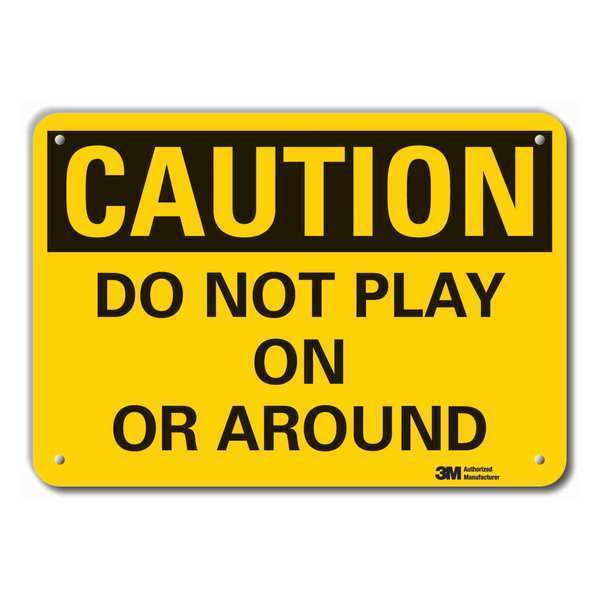 Caution Sign, 10 in H, 14 in W, Plastic, Horizontal Rectangle, English, LCU3-0291-NP_14x10