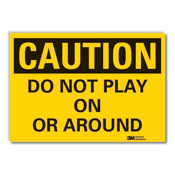 Caution Sign, 10 in H, 14 in W, Non-PVC Polymer, Horizontal Rectangle, English, LCU3-0291-ED_14x10