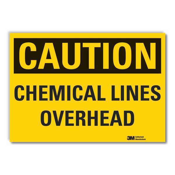 Chemicals Caution Reflective Label, 7 in H, 10 in W, English, LCU3-0285-RD_10x7