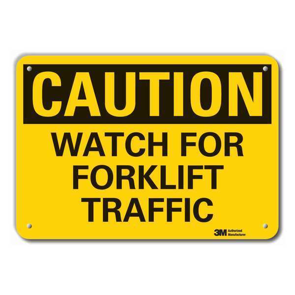 Caution Sign, 10 in H, 14 in W, Plastic, Horizontal Rectangle, English, LCU3-0305-NP_14x10