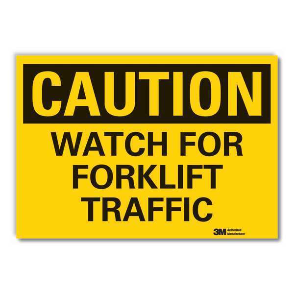 Caution Sign, 7 in H, 10 in W, Non-PVC Polymer, Vertical Rectangle, English, LCU3-0305-ED_10x7