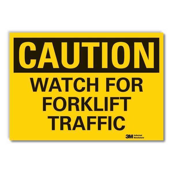 Caution Sign, 7 in. H, Vinyl, 7 in H, 10 in W, Reflective, Vertical Rectangle, LCU3-0305-RD_10x7