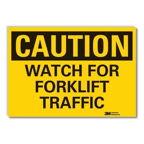 Caution Sign, 10 in H, 14 in W, Reflective Sheeting, Horizontal Rectangle, LCU3-0305-RD_14x10