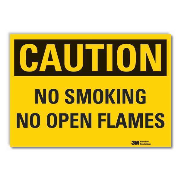 No Smoking Sign, 3 1/2 in H, 5 in W, Reflective Sheeting, Horizontal Rectangle, LCU3-0304-RD_5x3.5