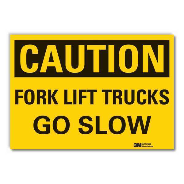 Lift Truck Traffic Caution Reflective Label, 7 in H, 10 in W, LCU3-0294-RD_10x7