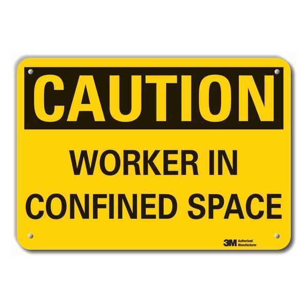 Caution Sign, 10 in. H, Aluminum, LCU3-0297-RA_14x10
