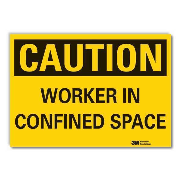 Caution Sign, 3-1/2 in. H, Vinyl, LCU3-0297-RD_5x3.5