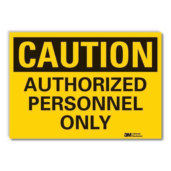 Caution Sign, 10 in H, 14 in W, Non-PVC Polymer, Horizontal Rectangle, English, LCU3-0299-ED_14x10