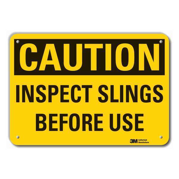 Reflective  Fall  Caution Sign, 7 in Height, 10 in Width, Aluminum, Vertical Rectangle, English