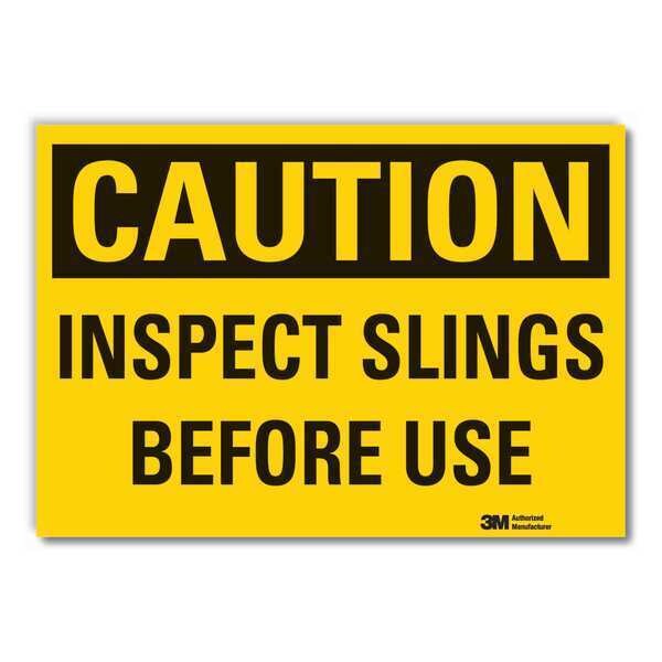Caution Sign, 10 in Height, 14 in Width, Non-PVC Polymer, Horizontal Rectangle, English