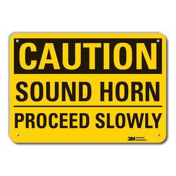 Caution Sign, 10 in H, 14 in W, Aluminum, Horizontal Rectangle, English, LCU3-0301-RA_14x10