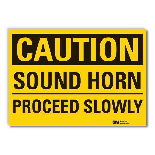 Caution Sign, 10 in H, 14 in W, Reflective Sheeting, Horizontal Rectangle, LCU3-0301-RD_14x10