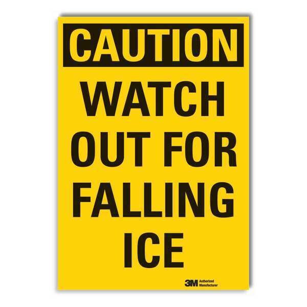 Caution Sign, 10 in Height, 7 in Width, Non-PVC Polymer, Horizontal Rectangle, English