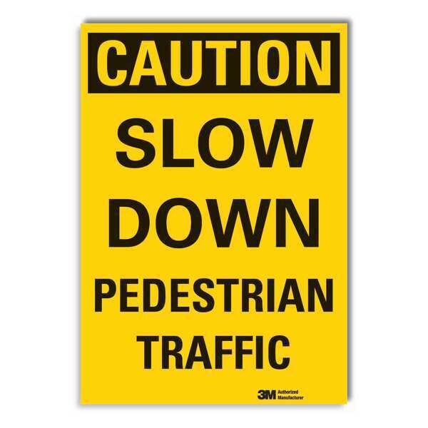 Pedestrian Traffic Caution Reflective Label, 5 in H, 7 in W, LCU3-0313-RD_7x5