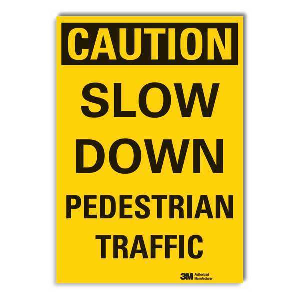 Caution Sign, 10 in H, 7 in W, Non-PVC Polymer, Horizontal Rectangle, English, LCU3-0313-ED_7x10