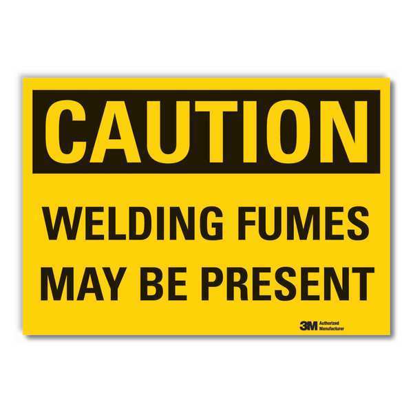 Caution Sign, 7 in Height, 10 in Width, Non-PVC Polymer, Vertical Rectangle, English
