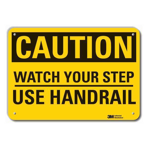 Caution Sign, 7 in H, 10 in W, Plastic, Vertical Rectangle, English, LCU3-0318-NP_10x7