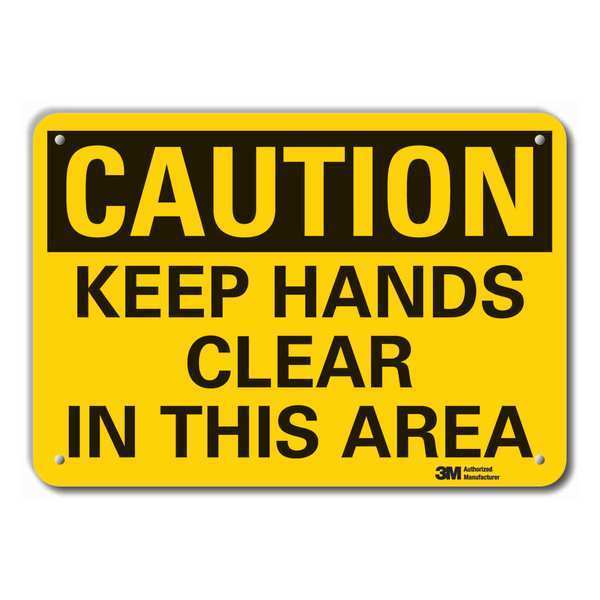 Caution Sign, 7 in Height, 10 in Width, Aluminum, Vertical Rectangle, English