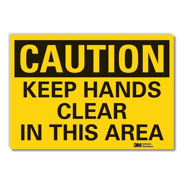 Caution Sign, 3 1/2 in Height, 5 in Width, Reflective Sheeting, Horizontal Rectangle, English