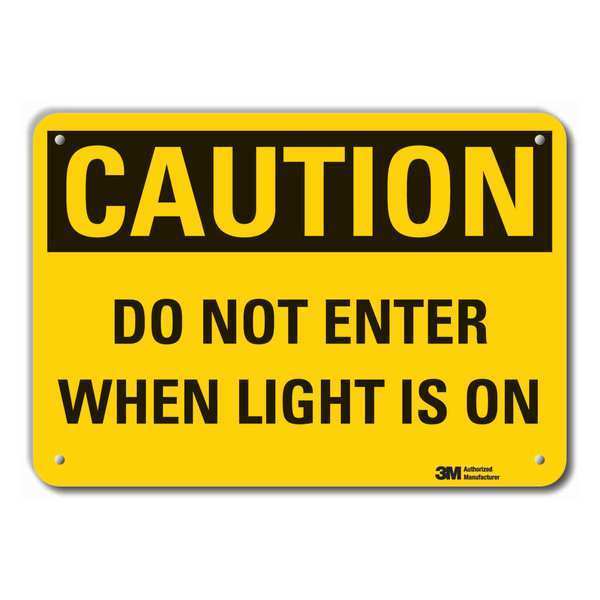 Reflective  Personal Safety Caution Sign, 10 in Height, 14 in Width, Aluminum, Horizontal Rectangle
