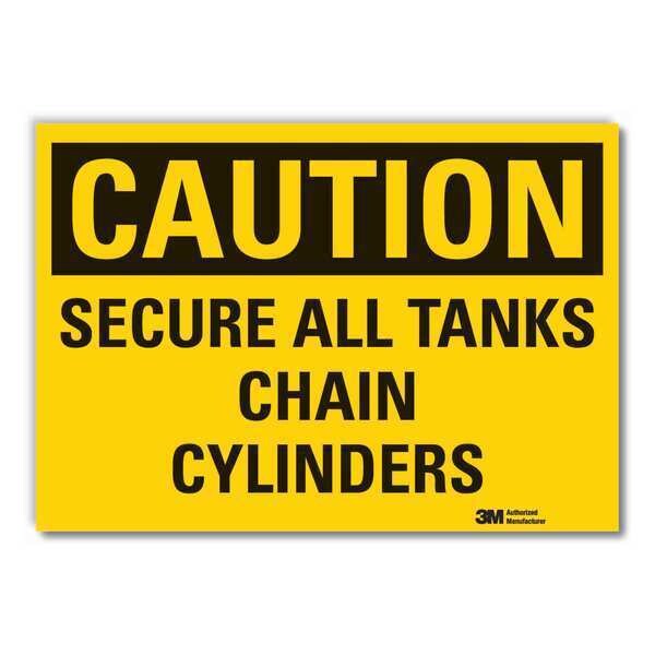 Cylinder Handling Caution Reflective Label, 3 1/2 in H, 5 in W, LCU3-0342-RD_5x3.5