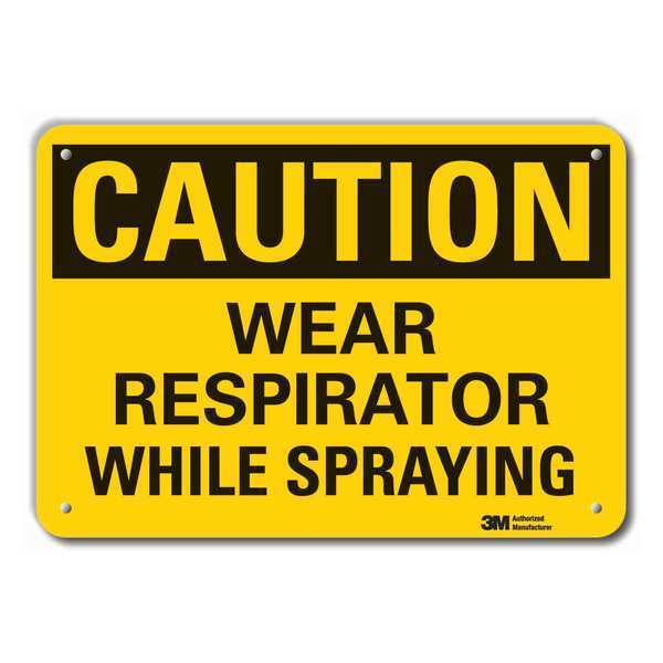 Caution Sign, 10 in H, Aluminum