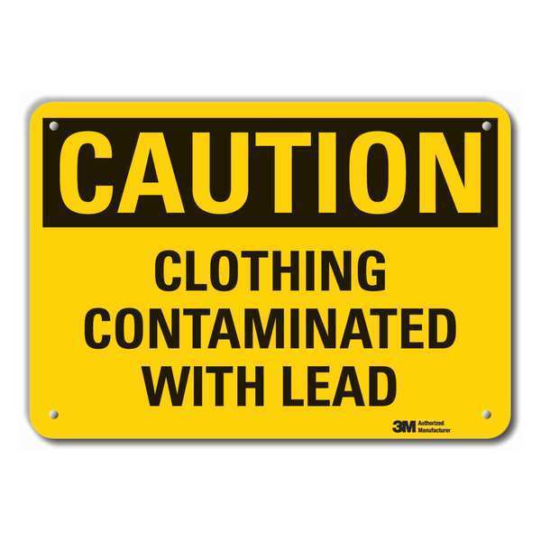 Caution Sign, 7 in H, 10 in W, Plastic, Vertical Rectangle, English, LCU3-0332-NP_10x7