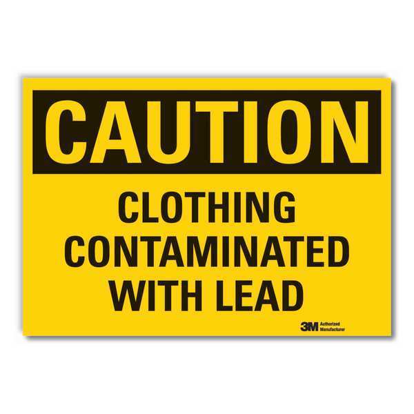 Caution Sign, 7 in H, 10 in W, Non-PVC Polymer, Vertical Rectangle, English, LCU3-0332-ED_10x7