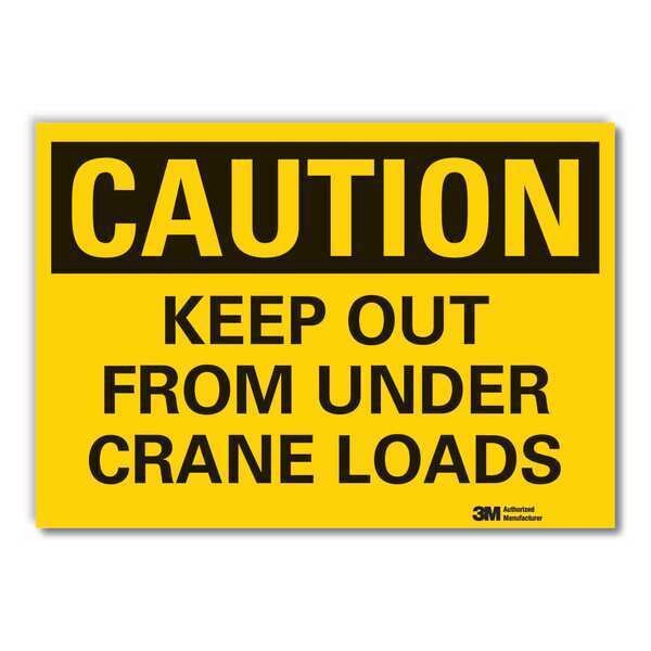 Crane & Hoists Caution Reflective Label, 7 in Height, 10 in Width, Reflective Sheeting, English