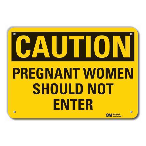 Reflective  Accident Prevention Caution Sign, 7 in Height, 10 in Width, Aluminum, English