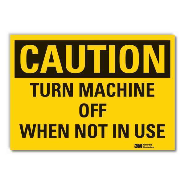 Machine & Operation Caution Reflective Label, 10 in Height, 14 in Width, Reflective Sheeting