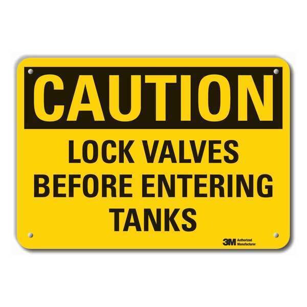 Caution Sign, 10 in Height, 14 in Width, Plastic, Horizontal Rectangle, English