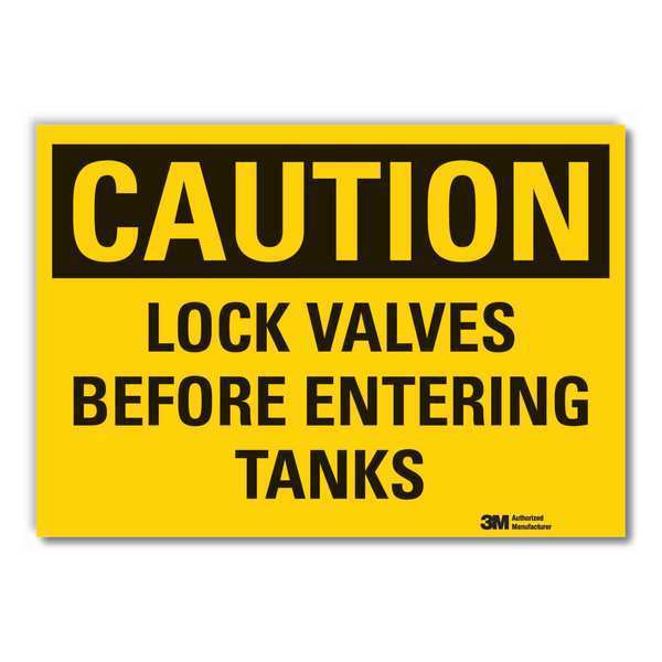 Lockout Tagout Caution Reflective Label, 7 in Height, 10 in Width, Reflective Sheeting, English
