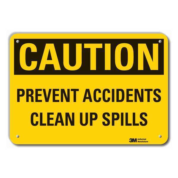 Caution Sign, 7 in H, 10 in W, Plastic, Vertical Rectangle, English, LCU3-0345-NP_10x7