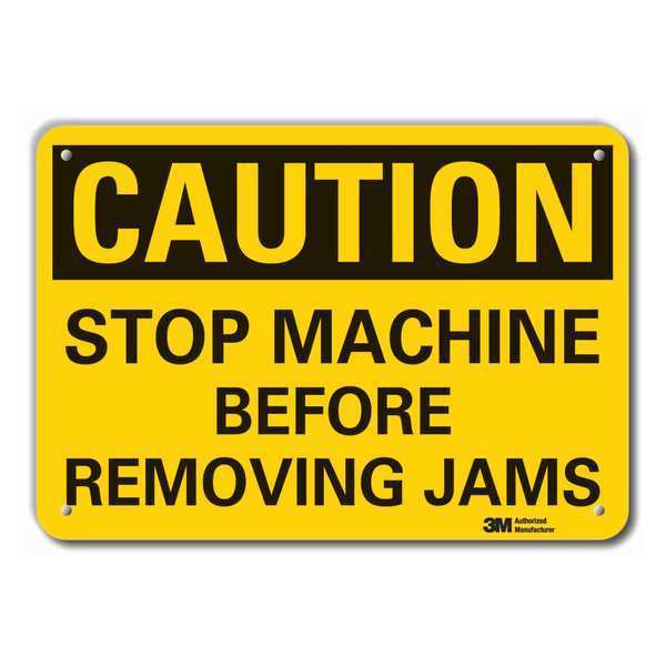 Caution Sign, 10 in Height, 14 in Width, Plastic, Horizontal Rectangle, English