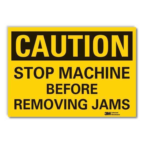 Machine & Operation Caution Reflective Label, 7 in Height, 10 in Width, Reflective Sheeting