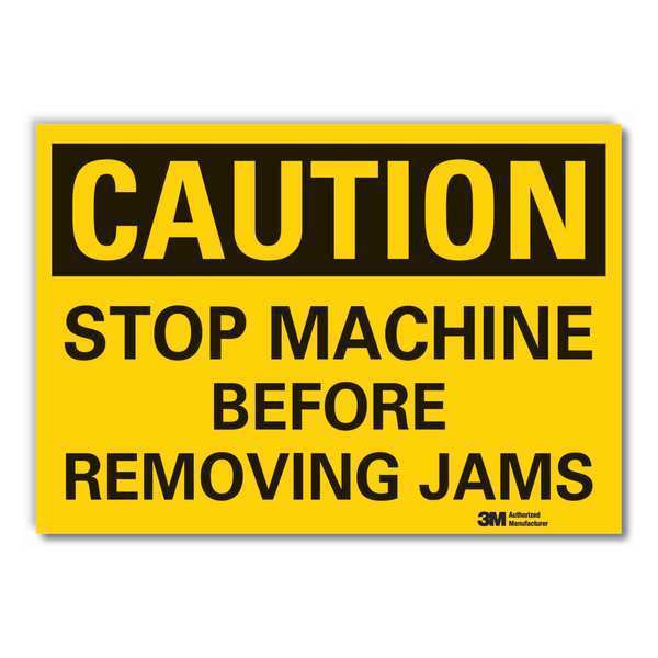 Caution Sign, 10 in Height, 14 in Width, Non-PVC Polymer, Horizontal Rectangle, English