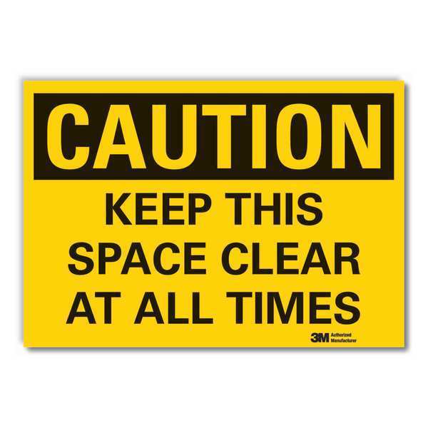 Caution Sign, 10 in H, 14 in W, Non-PVC Polymer, Horizontal Rectangle, English, LCU3-0348-ED_14x10