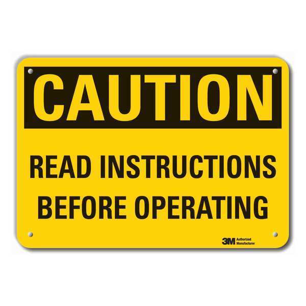 Reflective  Information Caution Sign, 7 in Height, 10 in Width, Aluminum, Vertical Rectangle